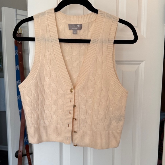 J. Crew Sweaters - J. Crew Cream Cable Knit Cardigan Vest